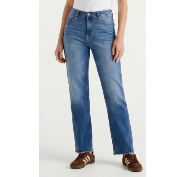 Liverpool Denim - Liverpool Los Angeles Eco Logical The Girlfriend Jeans Raw Hem Medium Wash 14/32